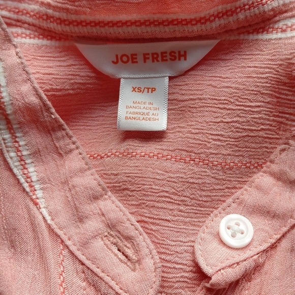 Joe Fresh Coral Button-Up Shirt - Picture 4 of 5